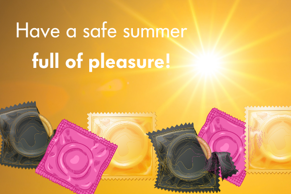 six different condoms in sunlight
