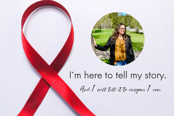 A Red Ribbon and a small picture of Hivpoint´s Health Buddy Maya in 2022.