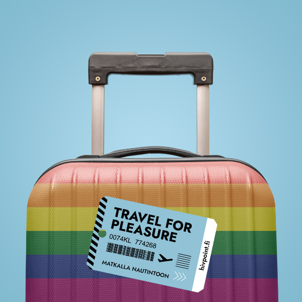 Travel bag with Travel for Pleasure flag.